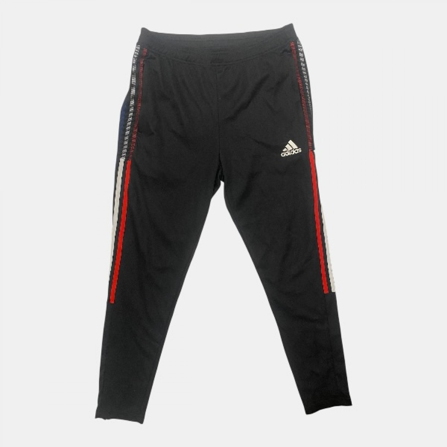 Adidas Performance Track Pants Black Red Details L Pre Owned